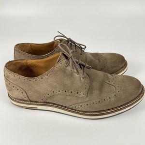 Massimo Dutti Tan‎ Suede Leather Oxford Brogue Shoes Men’s 8.5 EU 42